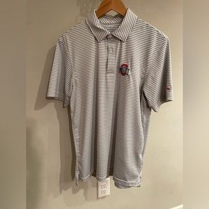 Small white striped Ohio state polo Athletic Branded